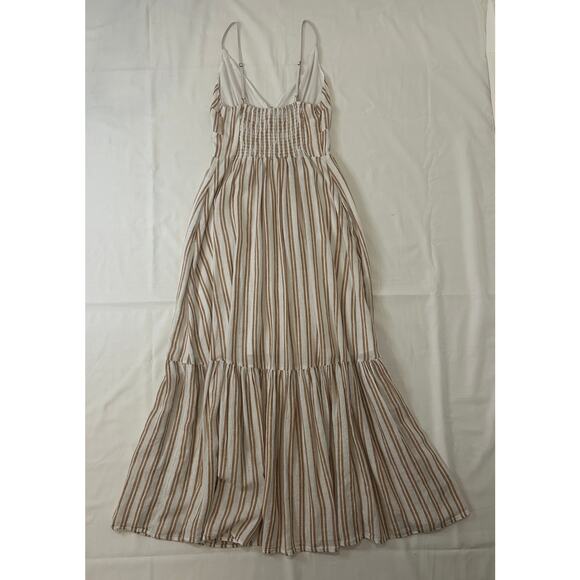 Abercrombie & Fitch women's Tan and White Linen Maxi Size XS - Picture 3 of 3
